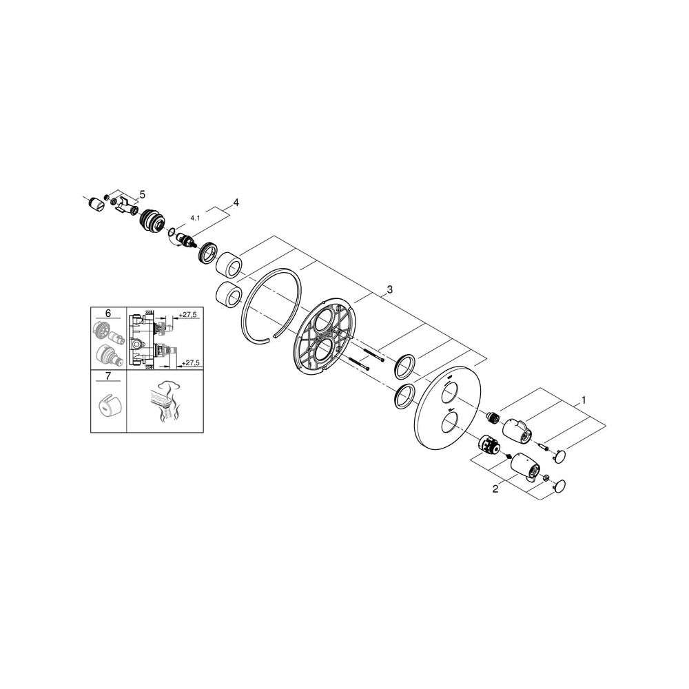Grohe Grohtherm Special Thermostat-Brausebatterie, Fertigmontageset, für Rapido T, Chro... GROHE-29094000 4005176354106 (Abb. 5)