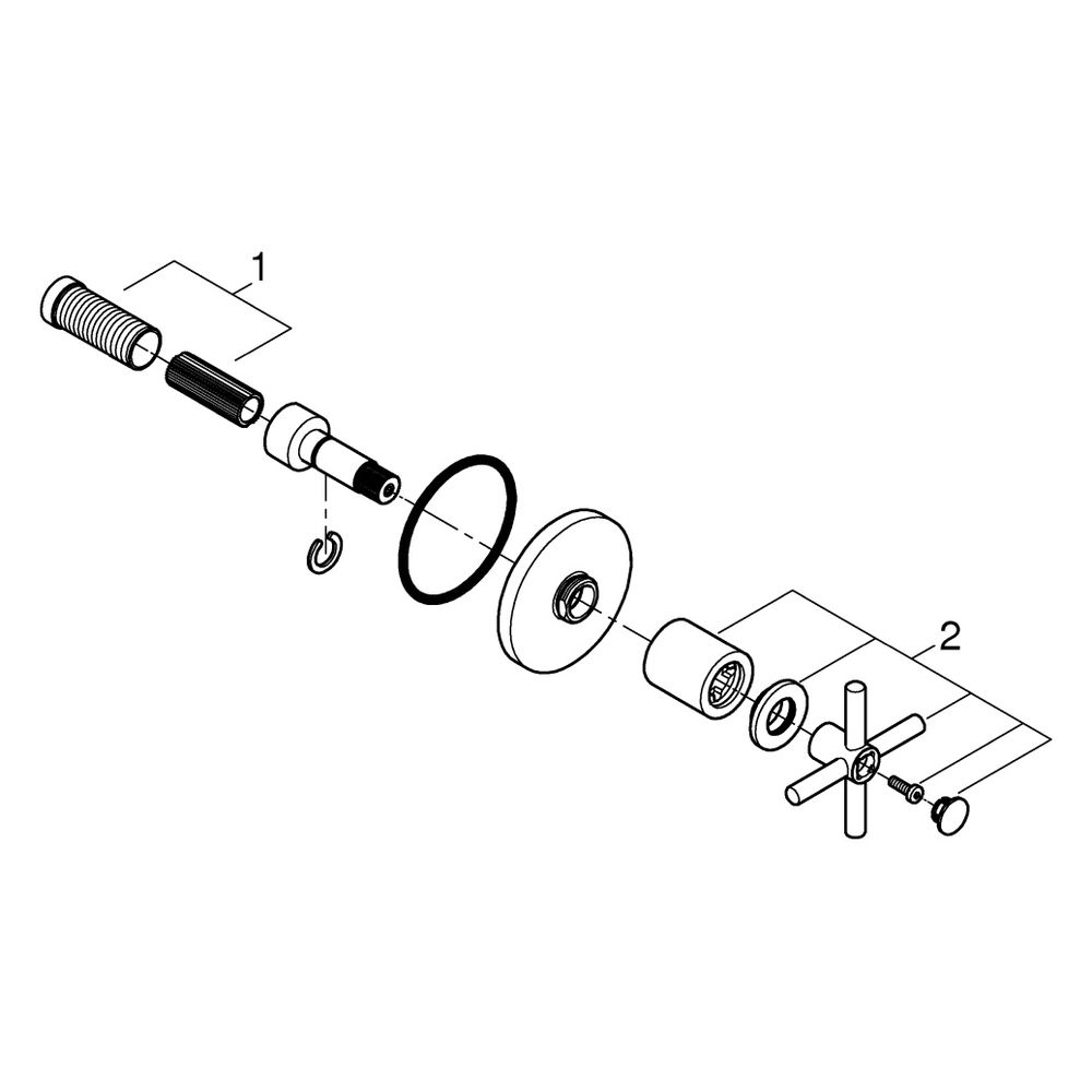 Grohe Atrio Unterputzventil-Oberbau 29396 mit Kreuzgriffen für Unterputzventile 35028 o... GROHE-29396MS0 4005176945847 (Abb. 4)