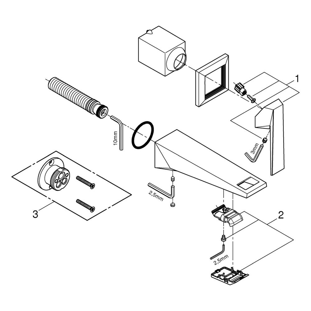 Grohe Allure Brilliant 2-Loch-Waschtischbatterie, Wandmontage, Fertigmontageset, 161mm ... GROHE-29402000 4005176760037 (Abb. 7)