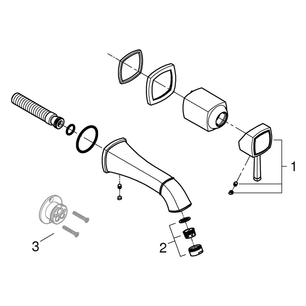Grohe Grandera 2-Loch-Waschtischbatterie Wandmontage Einhand, 177mm Ausladung, Chrom, 2... GROHE-29416000 4005176757778 (Abb. 7)