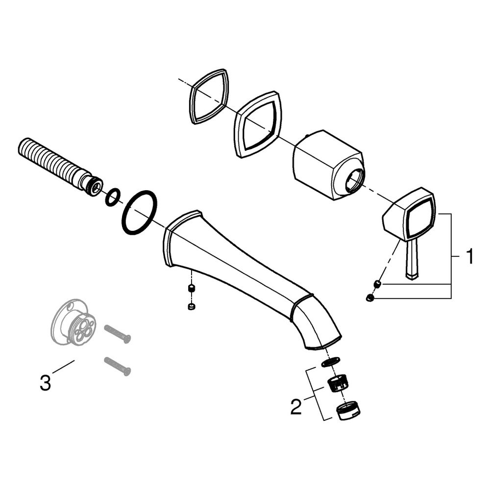 Grohe Grandera 2-Loch-Waschtischbatterie Wandmontage Einhand, 234mm Ausladung, Chrom/Go... GROHE-29417IG0 4005176757822 (Abb. 6)