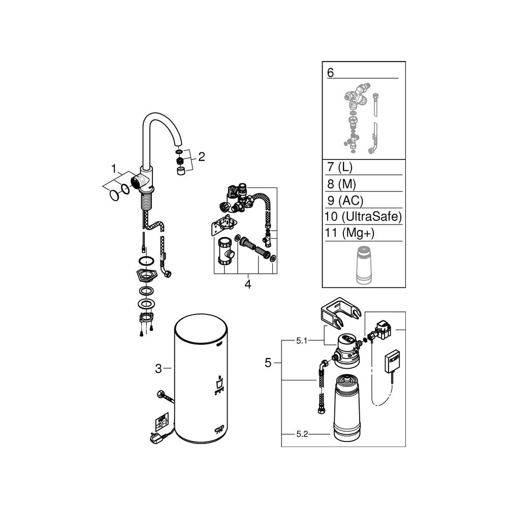 Grohe Red Mono Standventil und Boiler, Größe L, C-Auslauf, Einlochmontage, Chrom, 3008... GROHE-30080001 4005176989223 (Abb. 12)
