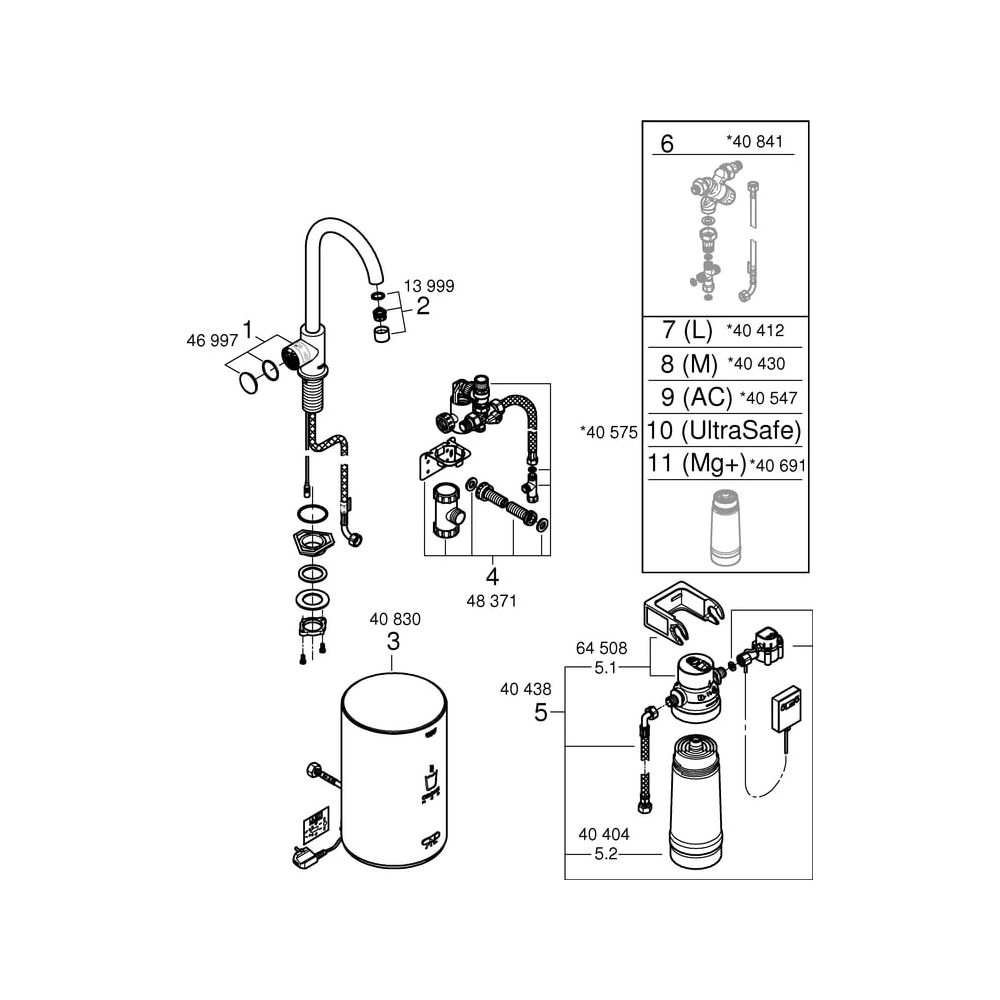 Grohe Red Mono Standventil und Boiler, Größe M, C-Auslauf, Einlochmontage, Chrom, 30085... GROHE-30085001 4005176989261 (Abb. 9)