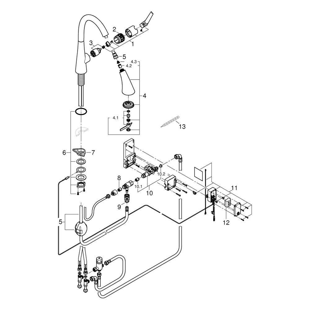 Grohe Zedra Touch Elektronische Einhand-Spültischbatterie, Supersteel, herausziehbare ... GROHE-30219DC2 4005176466557 (Abb. 11)