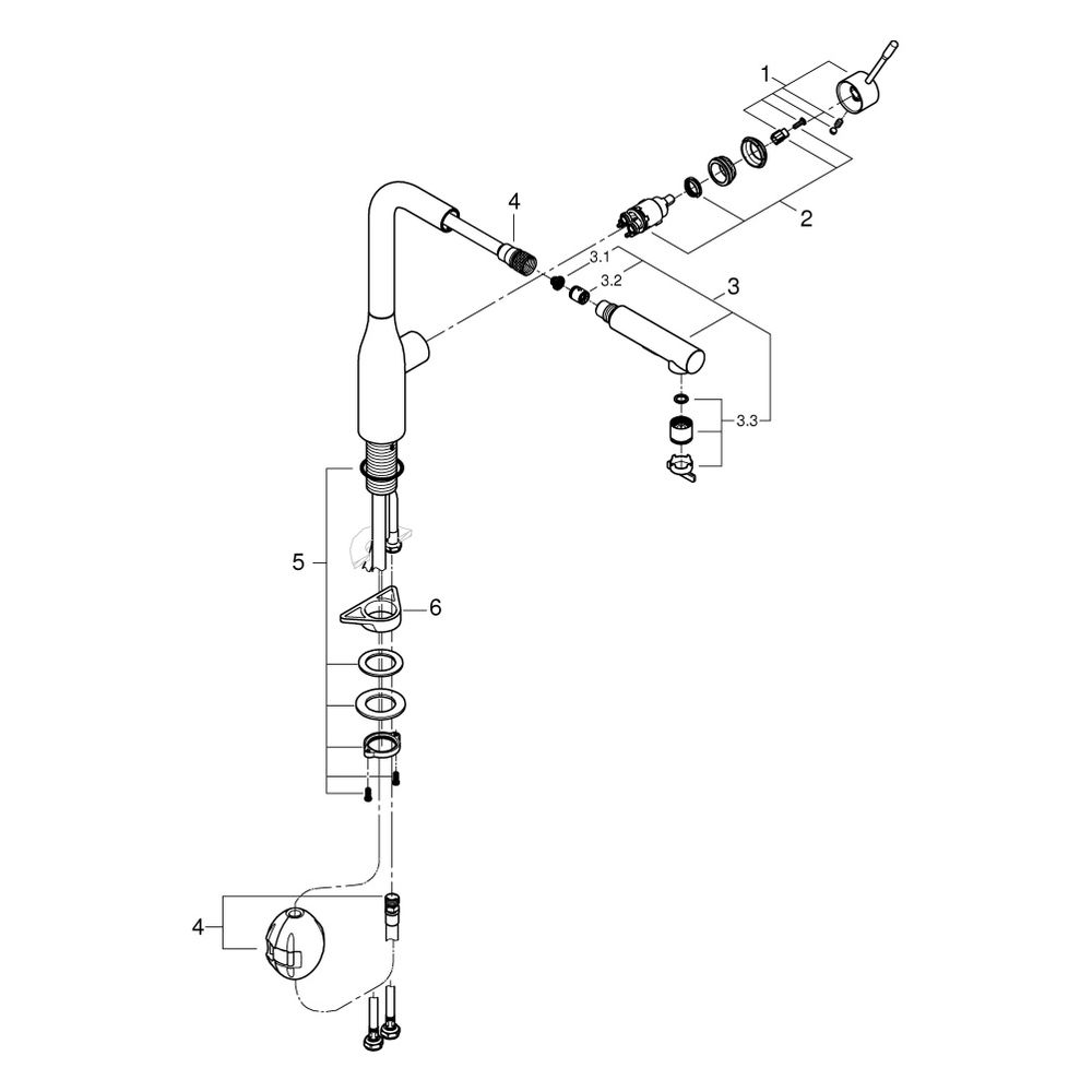 Grohe Essence 1-Loch-Einhand-Spültischbatterie ausziehbar Spülbrause, Hard Graphite geb... GROHE-30504AL0 4005176720116 (Abb. 9)
