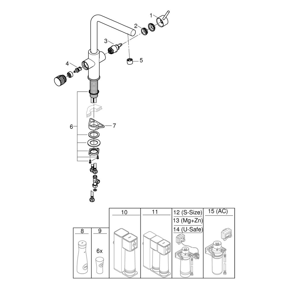 Grohe Blue Pure Minta Einhand-Spültischbatterie, Einzelarmatur, L-Auslauf, Chrom, 30588... GROHE-30588000 4005176744983 (Abb. 7)