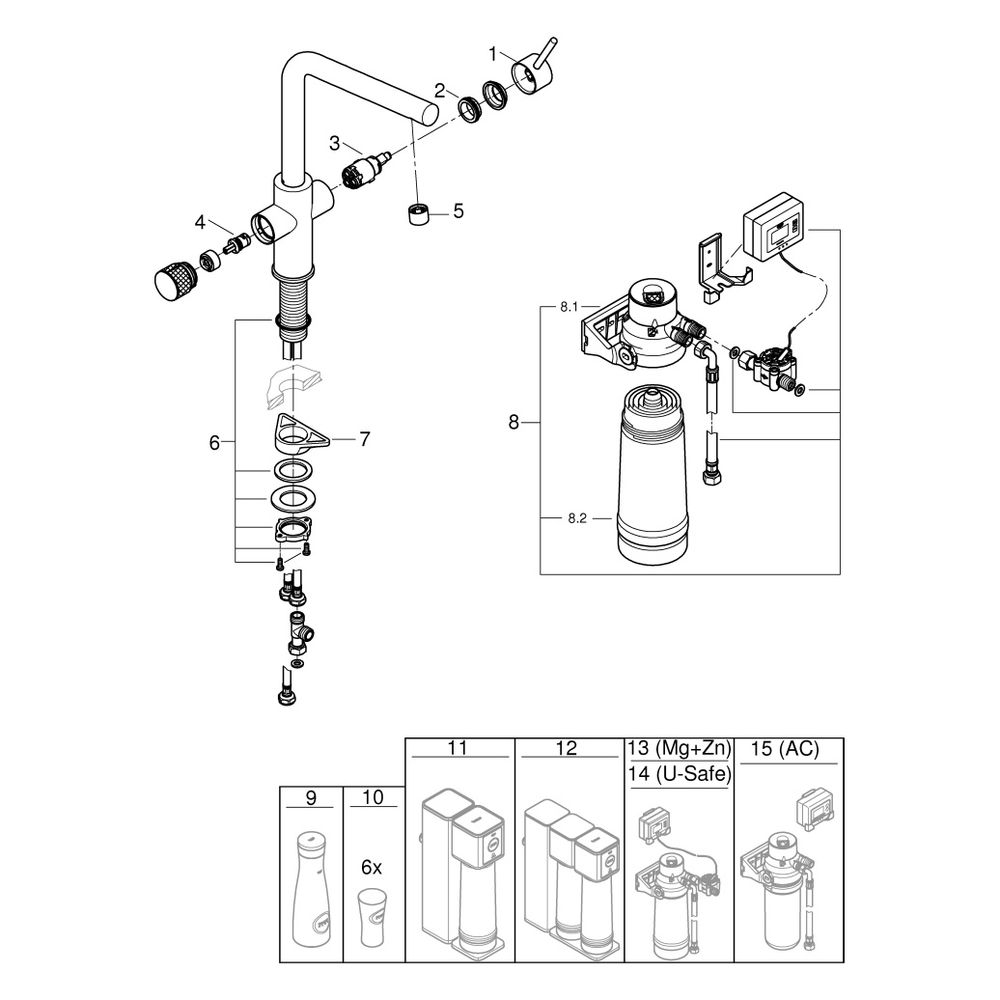 Grohe Blue Pure Minta Starterset, L-Auslauf, Filterkopf, Durchflussmesser, S-Size Filte... GROHE-30589000 4005176745270 (Abb. 5)