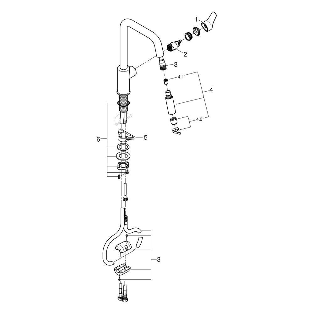 Grohe Eurosmart Einhand-Spültischbatterie, hoher schwenkbarer Gussauslauf, herausziehba... GROHE-30619DC0 4005176763588 (Abb. 4)
