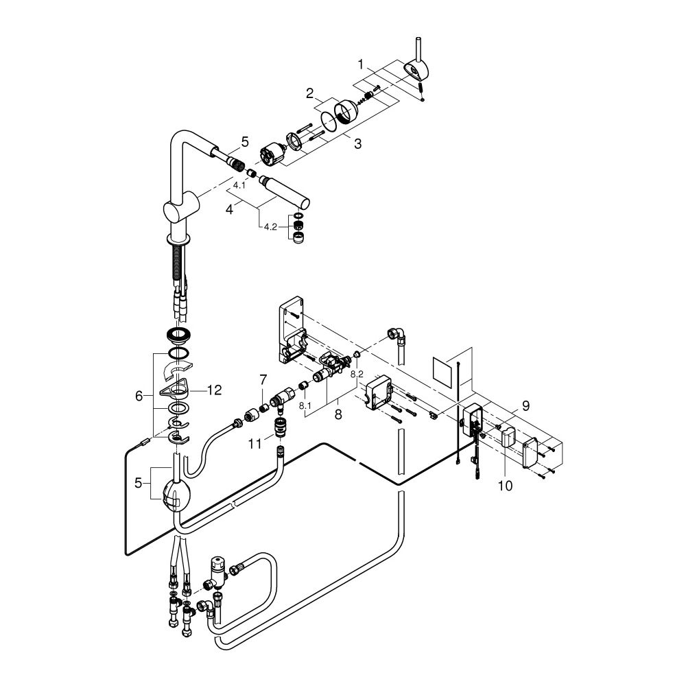 Grohe Minta Touch Elektronische 1-Loch-Einhand-Spültischbatterie, L-Auslauf, Chrom, her... GROHE-31360001 4005176343025 (Abb. 8)