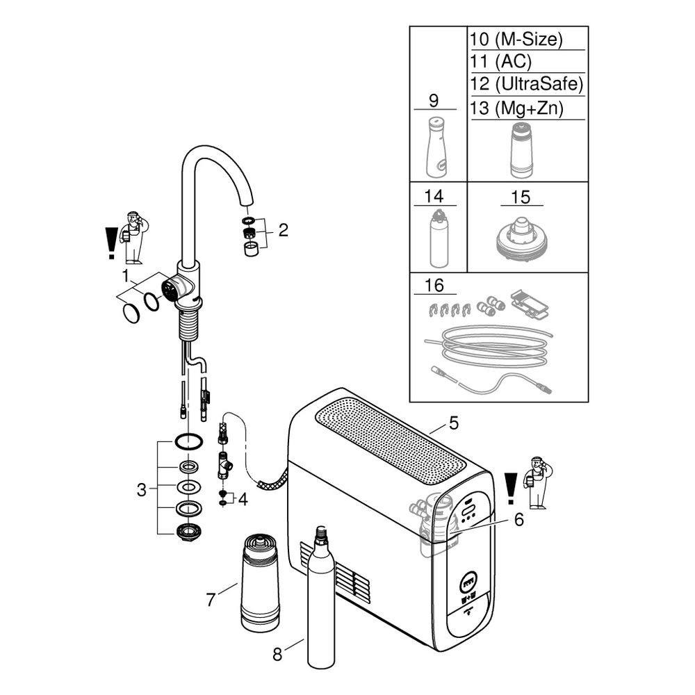Grohe Blue Home Mono Starterset, C-Auslauf, Einlochmontage, Hard Graphite gebürstet, 31... GROHE-31498AL1 4005176488986 (Abb. 7)