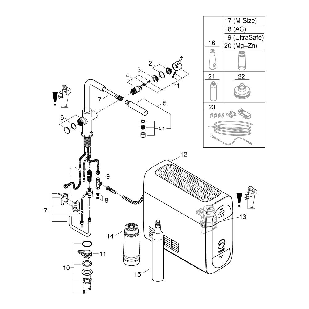 Grohe Blue Home Starterset, L-Auslauf, herausziehbarer Mousseurauslauf, Einlochmontage... GROHE-31539000 4005176437014 (Abb. 12)