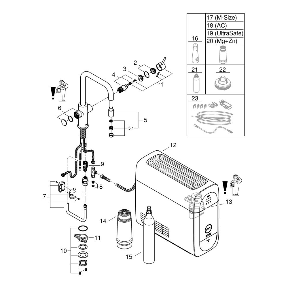 Grohe Blue Home Starterset, U-Auslauf, herausziehbarer Mousseurauslauf, Einlochmontage... GROHE-31543DC0 4005176437069 (Abb. 10)