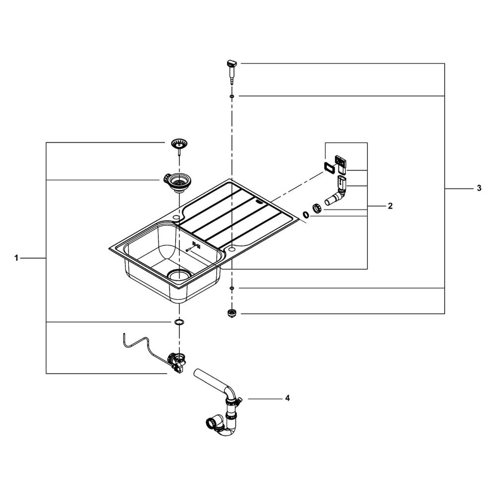 Grohe Minta Küchenspülen-Set K500, Einzelbecken, Aufbau, 860x500mm, Edelstahl, 31573SD1... GROHE-31573SD1 4005176626050 (Abb. 9)
