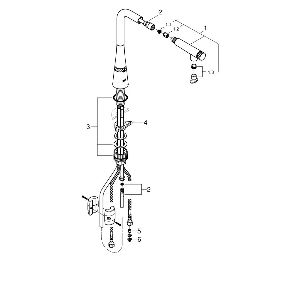 Grohe Zedra SmartControl Spültischbatterie, 1-Loch-Montage, Volumensteuerung und Tempe... GROHE-31593DC2 4005176521959 (Abb. 17)