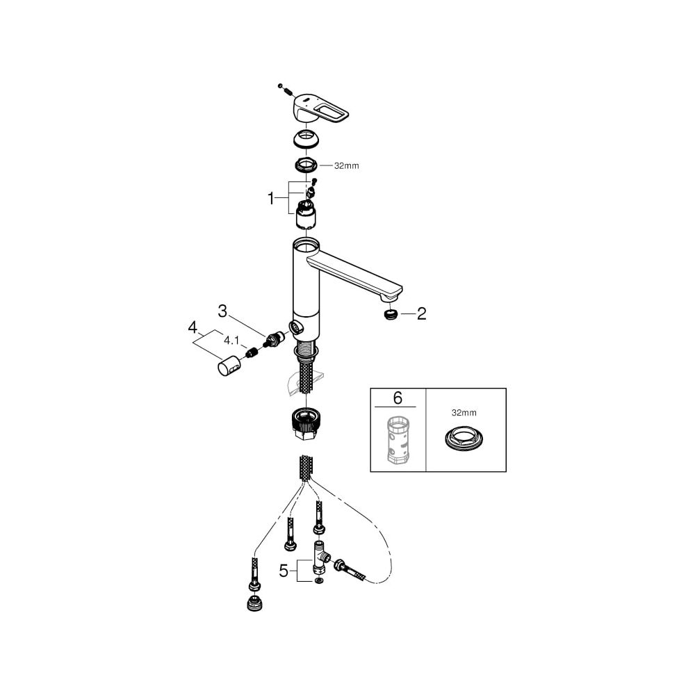 Grohe BauLoop Einhand-Spültischbatterie, 1-Loch-Montage, mittelhoher Auslauf, integrie... GROHE-31713000 4005176530463 (Abb. 11)