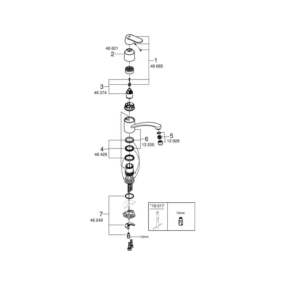 Grohe Eurosmart Einhand-Spültischbatterie Cosmopolitan, flacher Auslauf, Chrom, 3284200... GROHE-32842000 4005176874833 (Abb. 8)