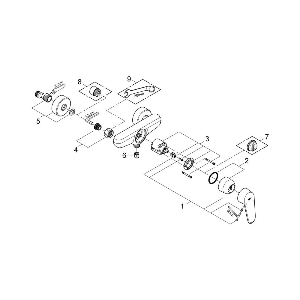 Grohe Eurodisc Brausebatterie Cosmopolitan, Wandmontage, Chrom, 33569002... GROHE-33569002 4005176887734 (Abb. 6)