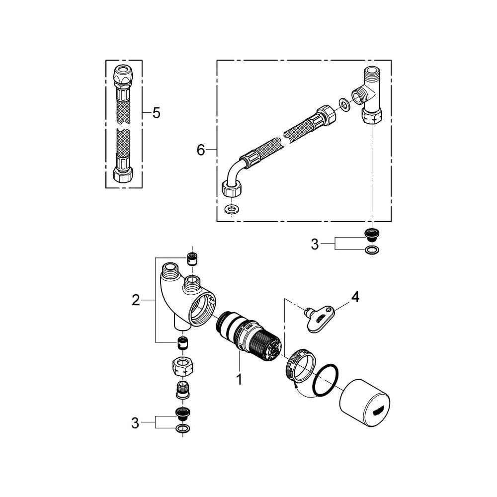 Grohe Thermischer Verbrühschutz/Untertischthermostat Grohtherm Micro, Chrom, 34487000... GROHE-34487000 4005176936234 (Abb. 6)