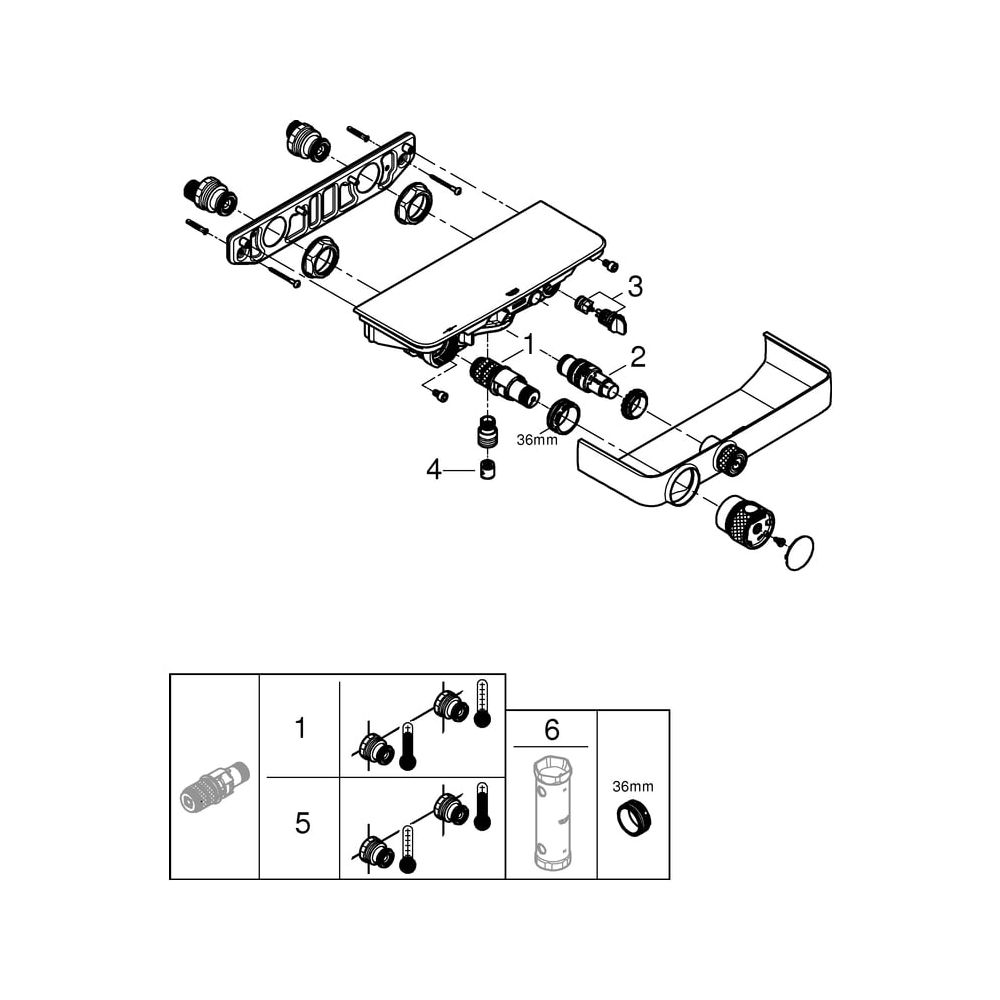 Grohe Grohtherm SmartControl Thermostat-Brausebatterie, Wandmontage, Chrom, 34719000... GROHE-34719000 4005176457654 (Abb. 12)