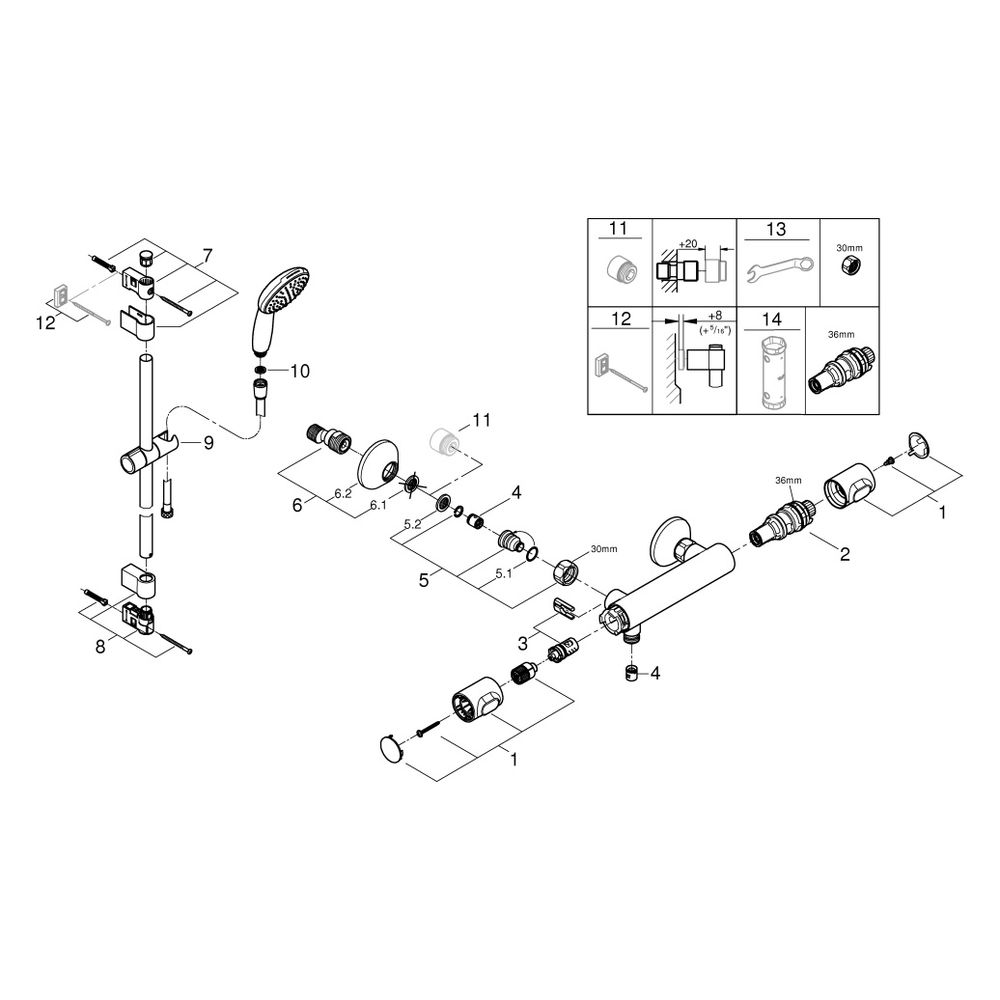 Grohe Grohtherm 500 Thermostat-Brausebatterie, mit Tempesta Brausestangenset 900mm, 1 S... GROHE-34797001 4005176766503 (Abb. 4)