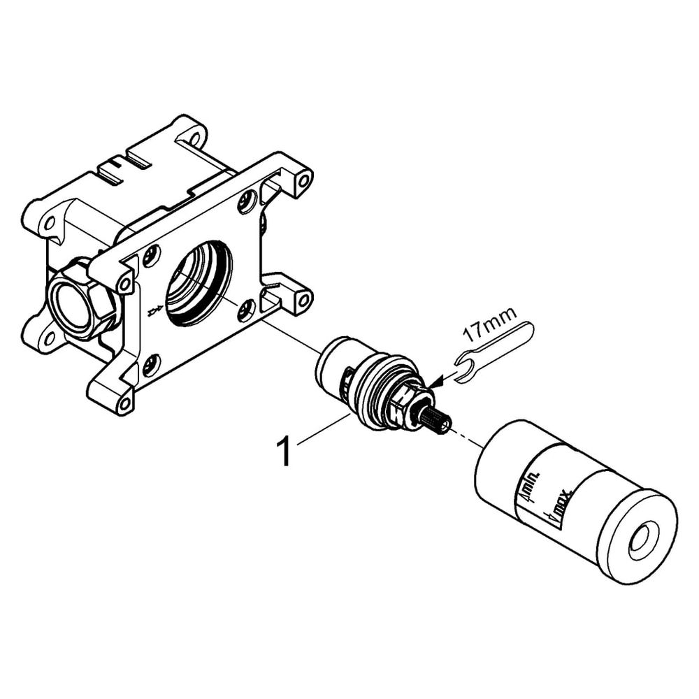 Grohe Rapido C Einbaubox für 1-fach Unterputzventil, Nass- und Trockenausbau, Keramik-O... GROHE-35028000 4005176908316 (Abb. 5)