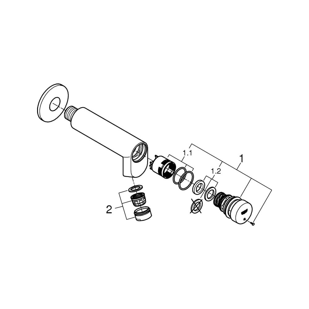 Grohe Eurosmart CT Selbstschluss-Wandventil, ohne Mischung, Markierung Blau/Rot, Chrom,... GROHE-36266000 4005176893148 (Abb. 6)