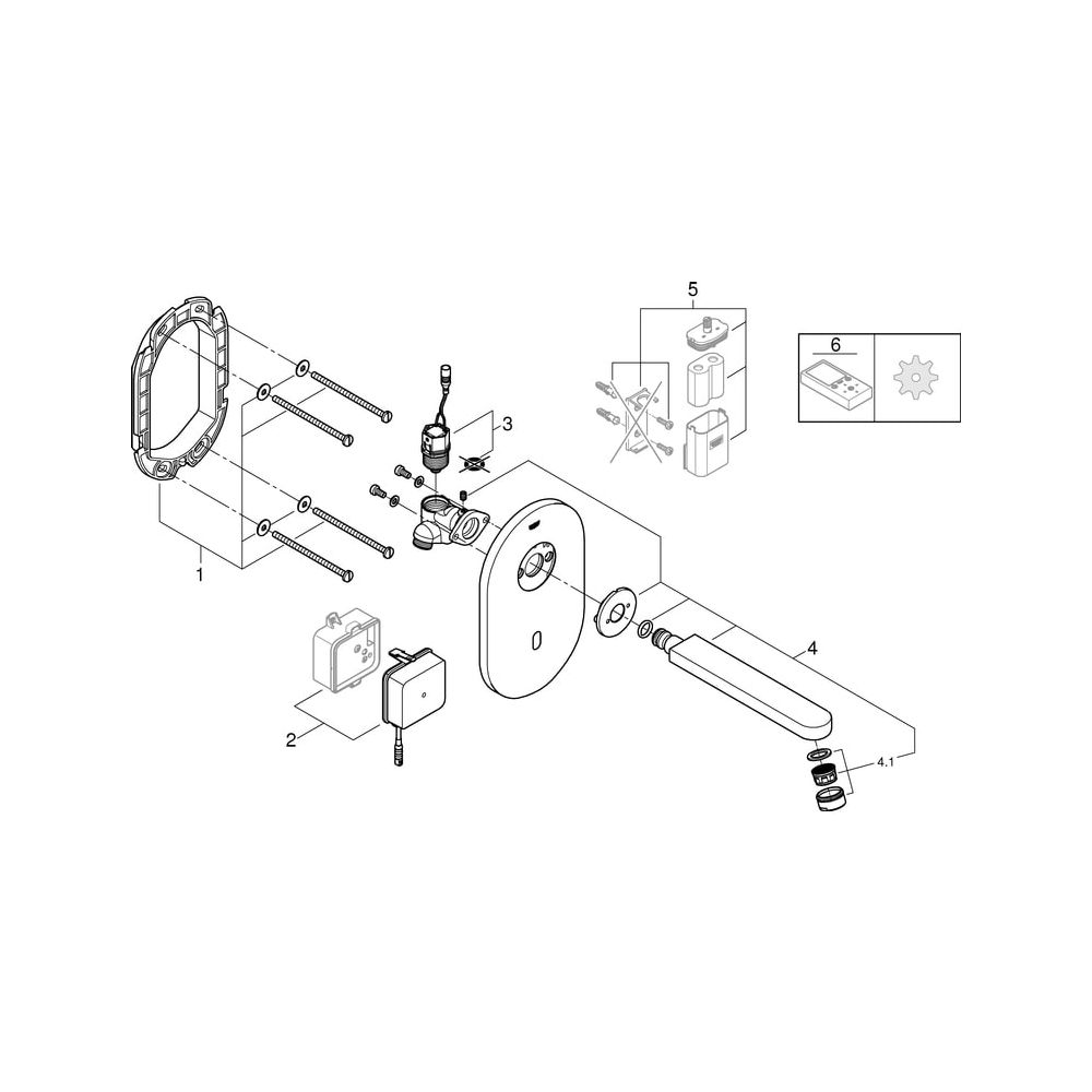 Grohe Infrarot-Elektronik für Waschtisch-Wandarmatur Eurosmart CE, ohne Mischung, Trafo... GROHE-36273000 4005176893216 (Abb. 7)