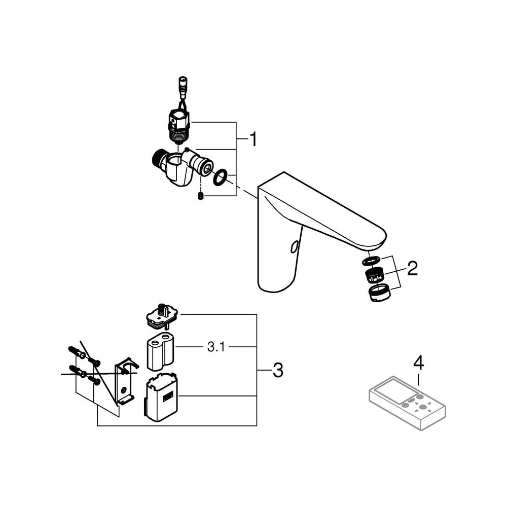 Grohe Infrarot-Elektronik für Waschtisch-Wandarmatur Eurosmart CE, ohne Mischung, 6V Li... GROHE-36274000 4005176893223 (Abb. 6)