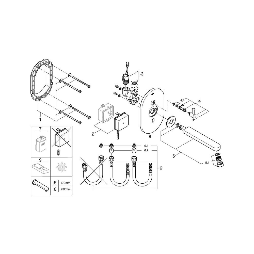 Grohe Infrarot-Elektronik für Waschtisch Eurosmart CE, Ausl. 170mm, Mischung, Fertigmon... GROHE-36315000 4005176896590 (Abb. 7)