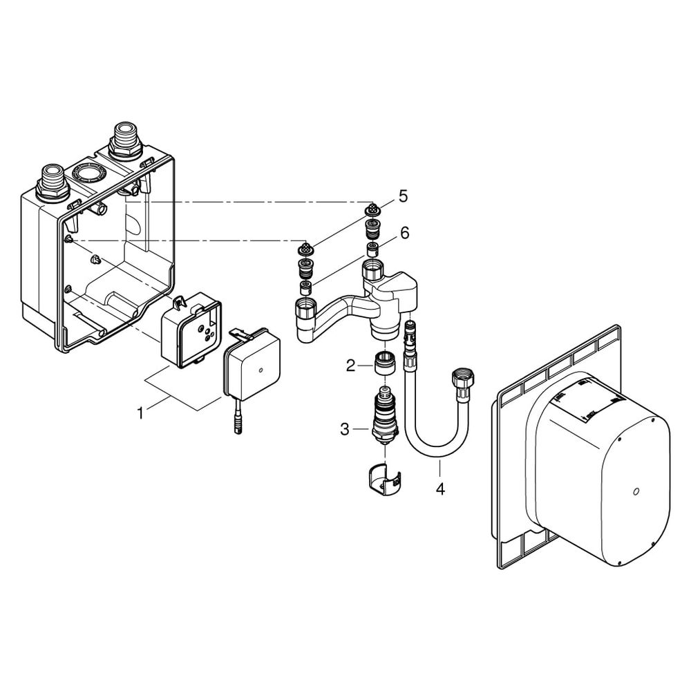 Grohe Eurosmart CE Unterputz-Einbaukasten, mit verdeckter, voreinstellbarer thermostati... GROHE-36336001 4005176991769 (Abb. 9)