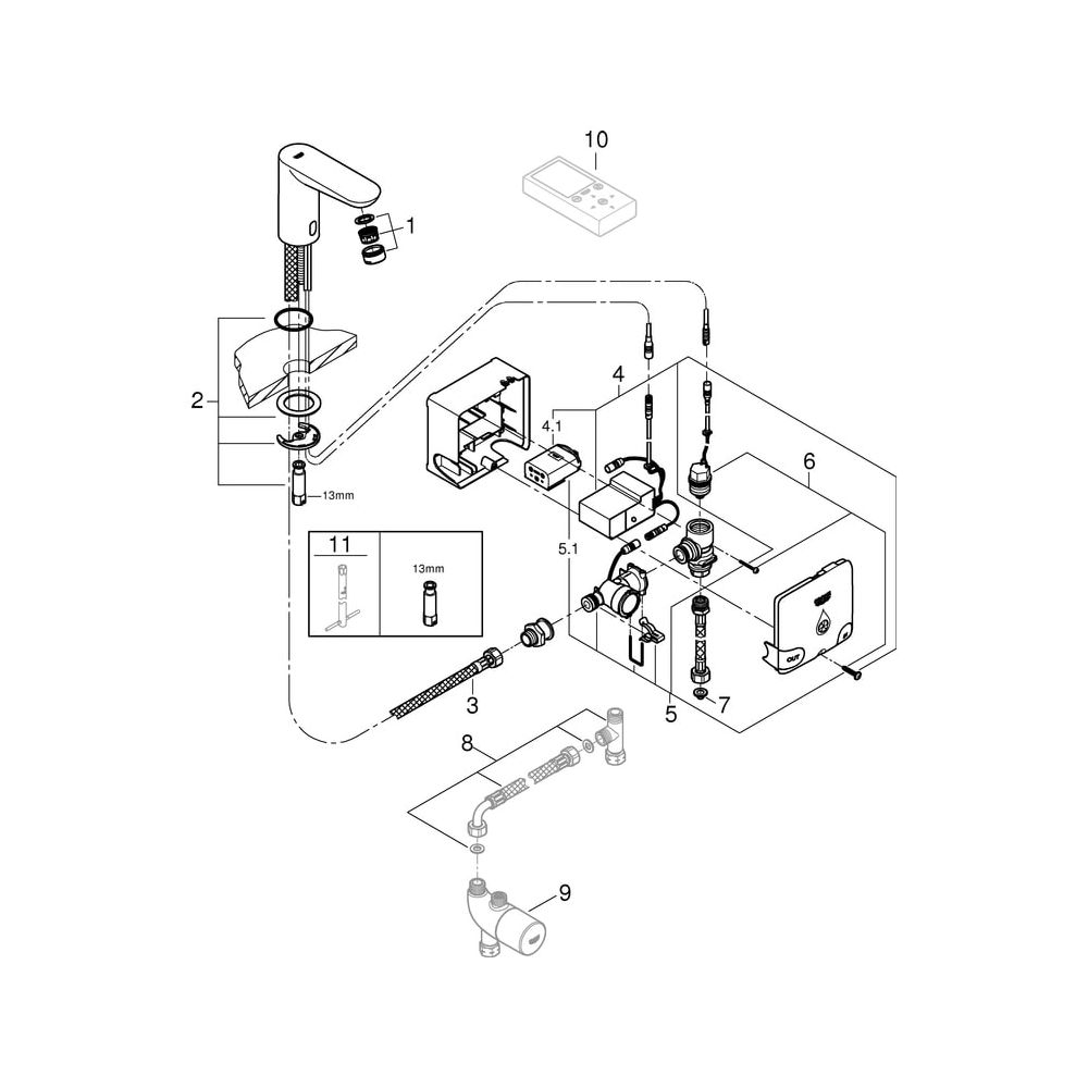 Grohe Infrarot-Elektronik für Waschtisch Powerbox Eurosmart CE, DN 15, ohne Mischung, C... GROHE-36384000 4005176982774 (Abb. 5)