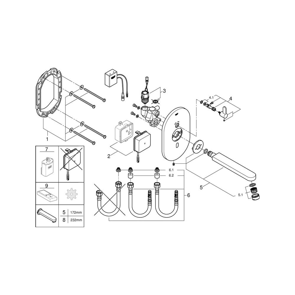 Grohe Infrarot-Elektronik für Waschtisch Eurosmart Cosmopolitan E Bluetooth, mit Mischu... GROHE-36412000 4005176320569 (Abb. 6)