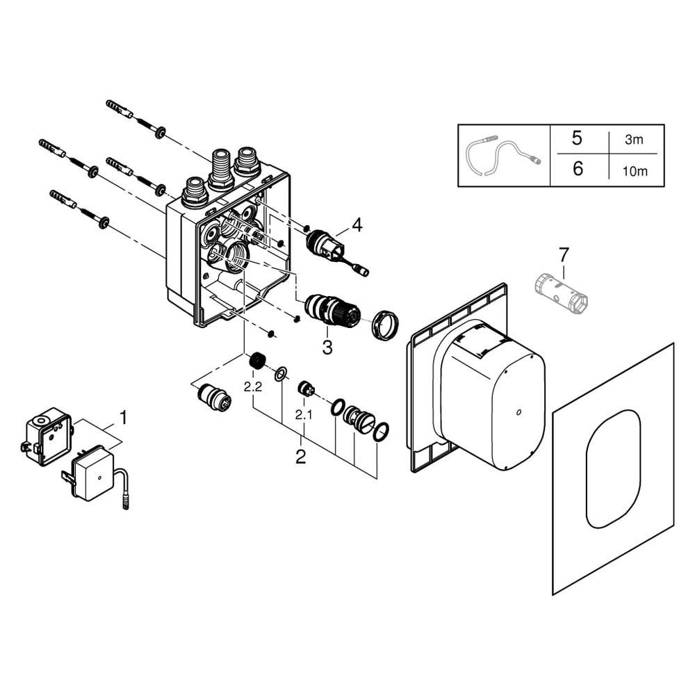 Grohe Unterputzkörper Eurosmart CE für Brause 36 415 und 36 463 mit verdeckter, voreins... GROHE-36416001 4005176595394 (Abb. 9)