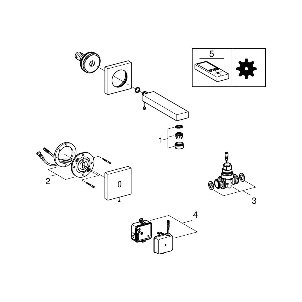Grohe Eurocube E Infrarot-Elektronik für Waschtisch-Wandarmatur, Rapid SL/Rohbauset, mi... GROHE-36442000 4005176415647 (Abb. 7)