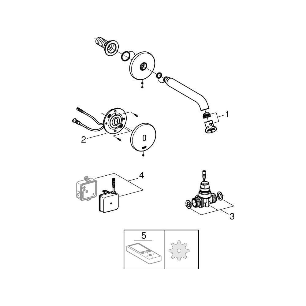 Grohe Essence Waschtisch-Infrarot-Elektronik E Chrom, Steckertrafo, DN 15 ohne Mischung... GROHE-36447000 4005176416293 (Abb. 6)