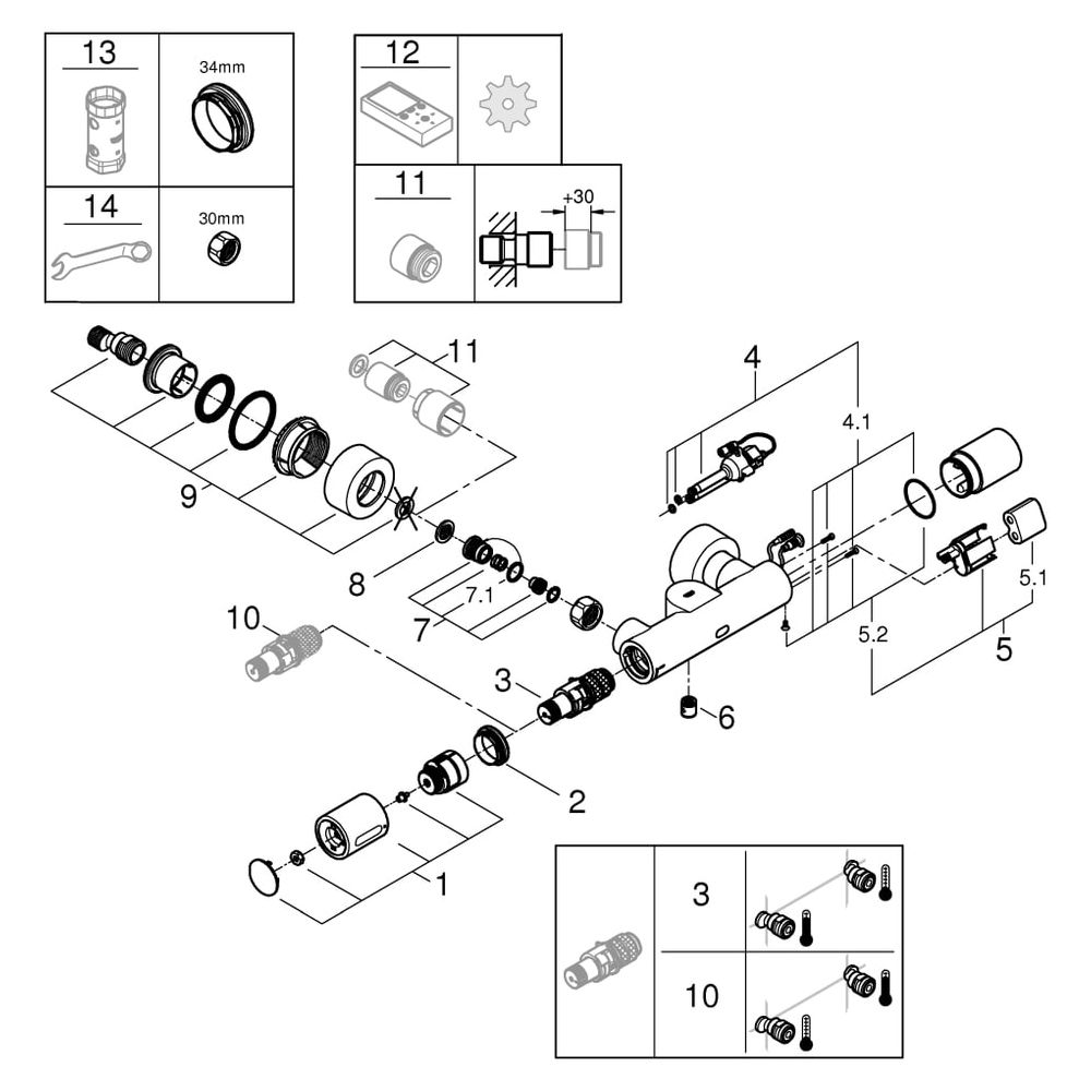 Grohe Infrarot-Elektronik für Brausebatterie Eurosmart Cosmopolitan E Special, Mischei... GROHE-36457000 4005176494765 (Abb. 10)