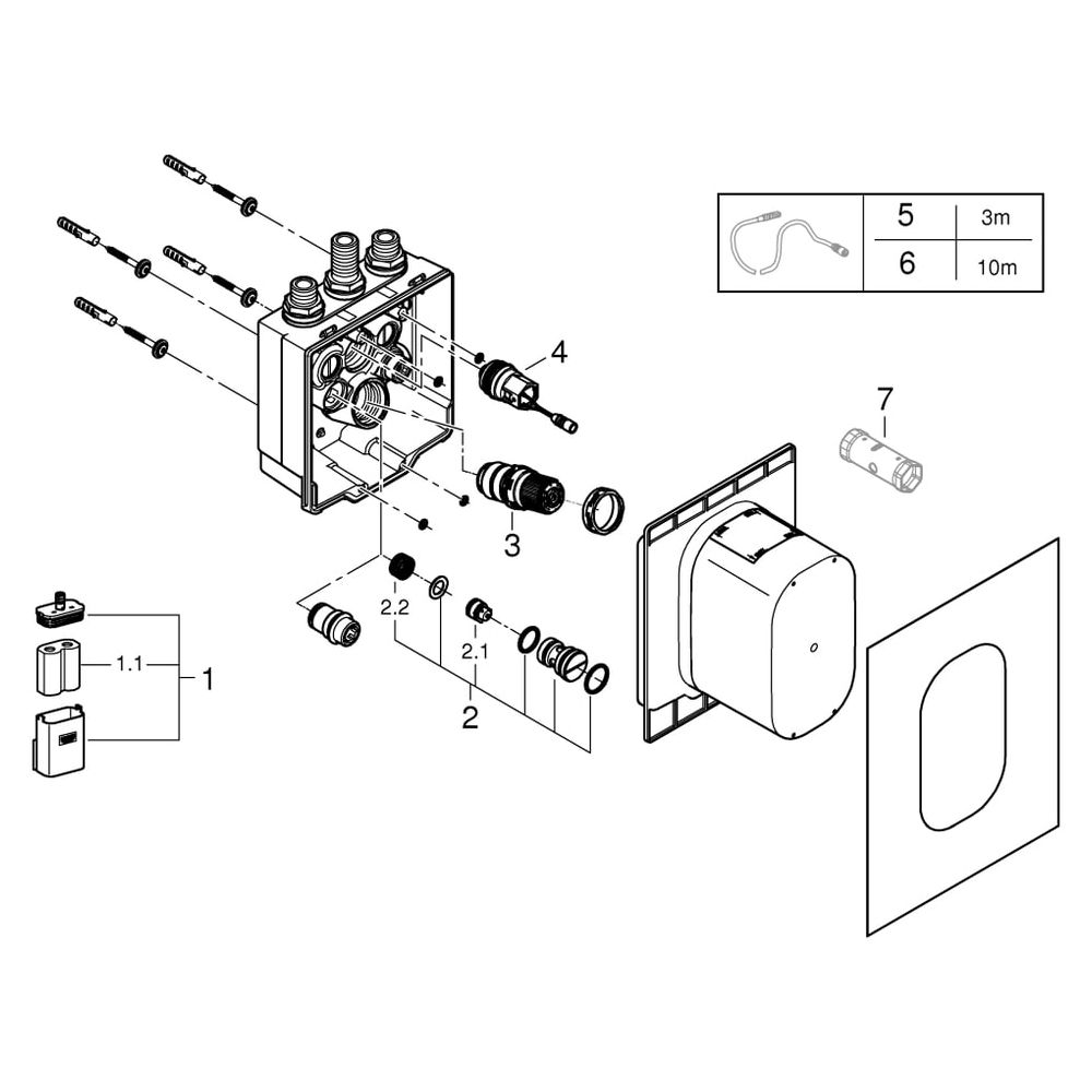Grohe Unterputzkörper Eurosmart CE für Brause, verdeckte, voreinstellbare thermostatisc... GROHE-36464000 4005176576706 (Abb. 9)
