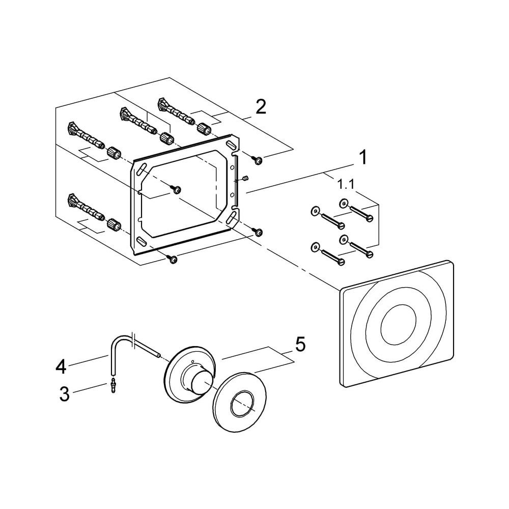 Grohe Pneumatic-Handfernbetätigung Druckknopfbetätigung für SK, Chrom, 37059000... GROHE-37059000 4005176142857 (Abb. 6)