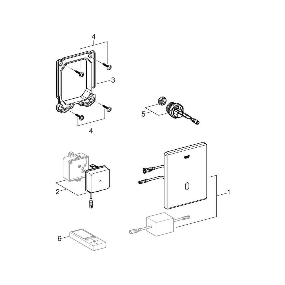 Grohe Tectron Skate Infrarot-Elektronik für Urinal, Fertigmontageset für Rapido U, mit ... GROHE-37321SD1 4005176929502 (Abb. 8)