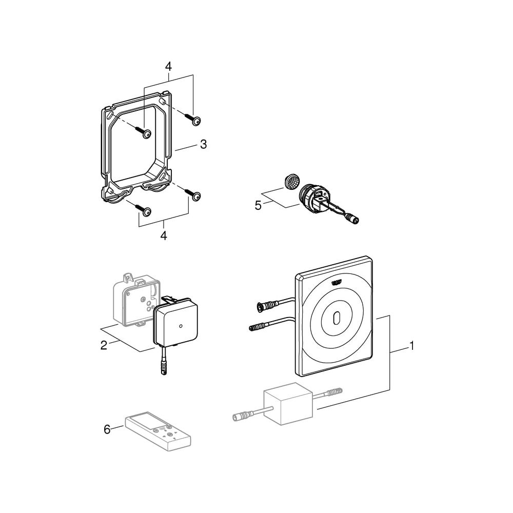 Grohe Tectron Surf Infrarot-Elektronik für Urinal, Fertigmontageset für Rapido U, mit T... GROHE-37336001 4005176929540 (Abb. 8)