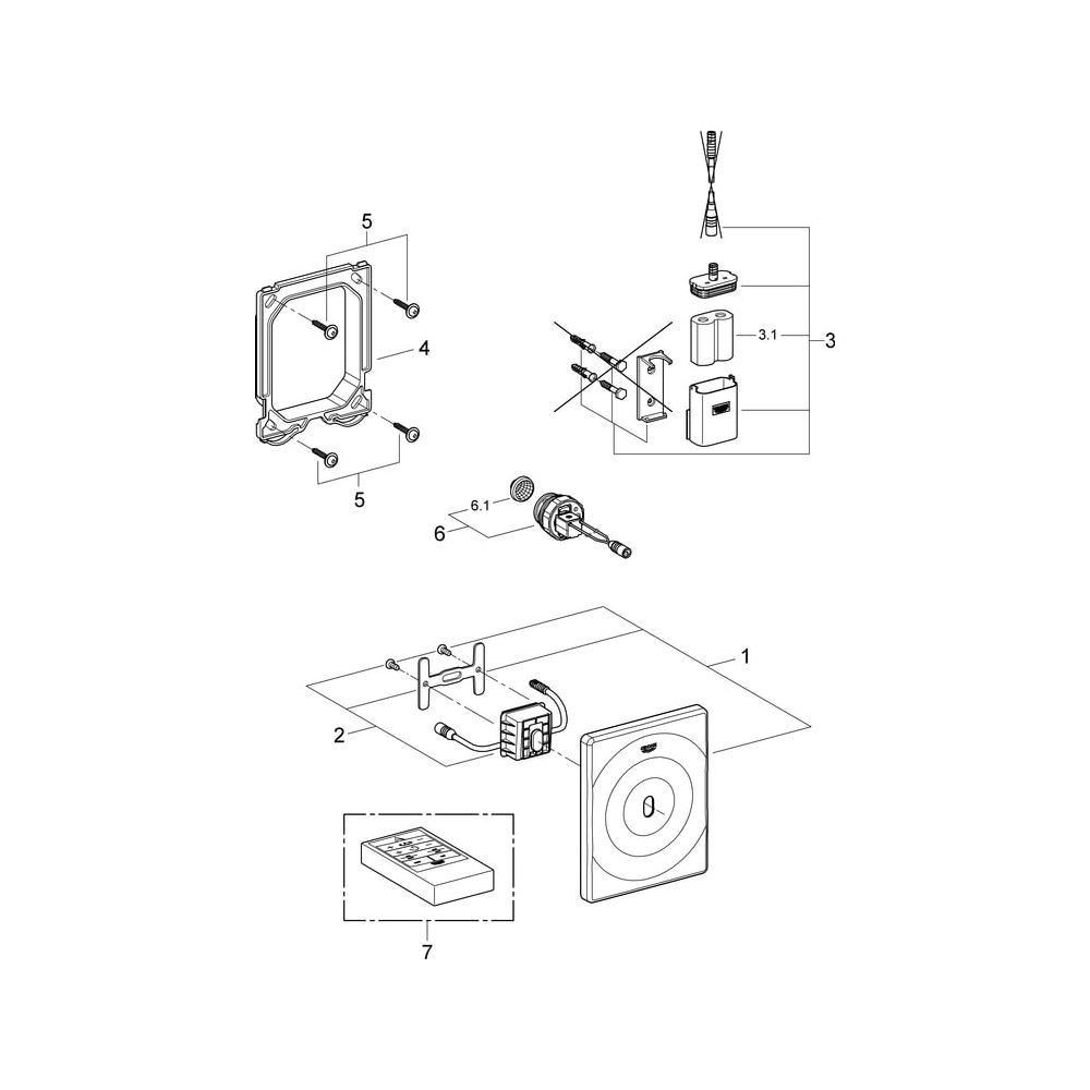 Grohe Tectron Surf Infrarot-Elektronik für Urinal, Fertigmontageset für Rapido U oder U... GROHE-37337001 4005176929557 (Abb. 7)