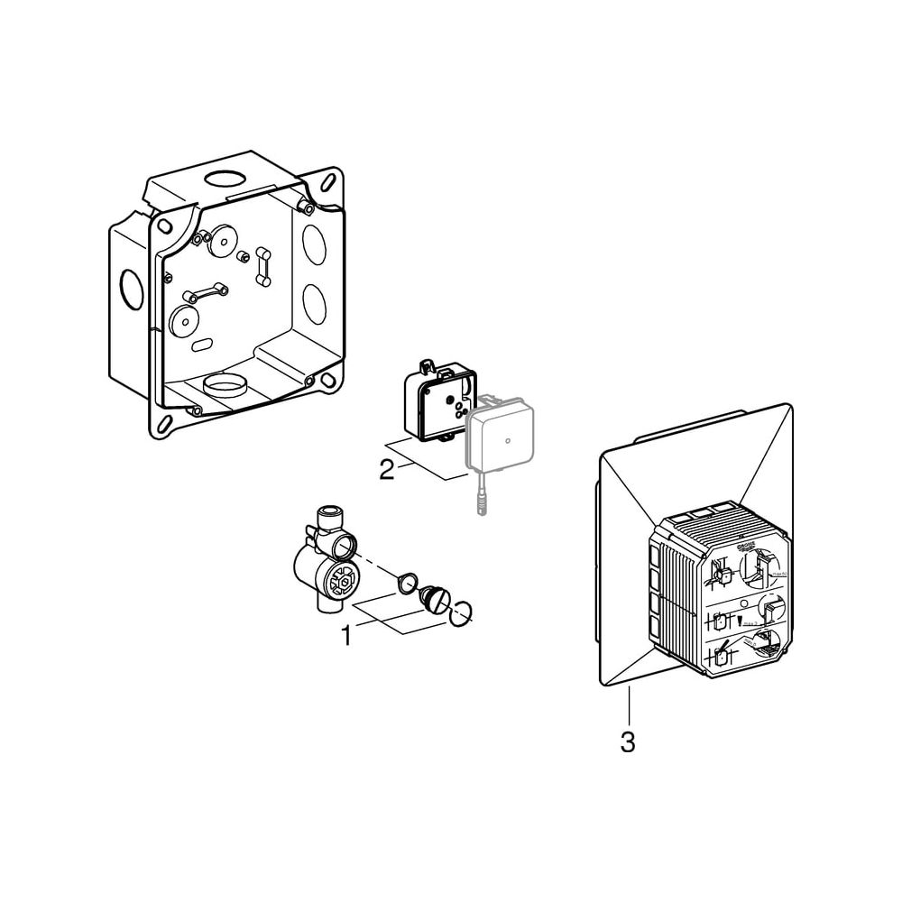 Grohe Urinal-Rohbauset Rapido U, manuelle Betätigung oder Tectron Infrarot-Elektronik, ... GROHE-37338000 4005176837920 (Abb. 6)