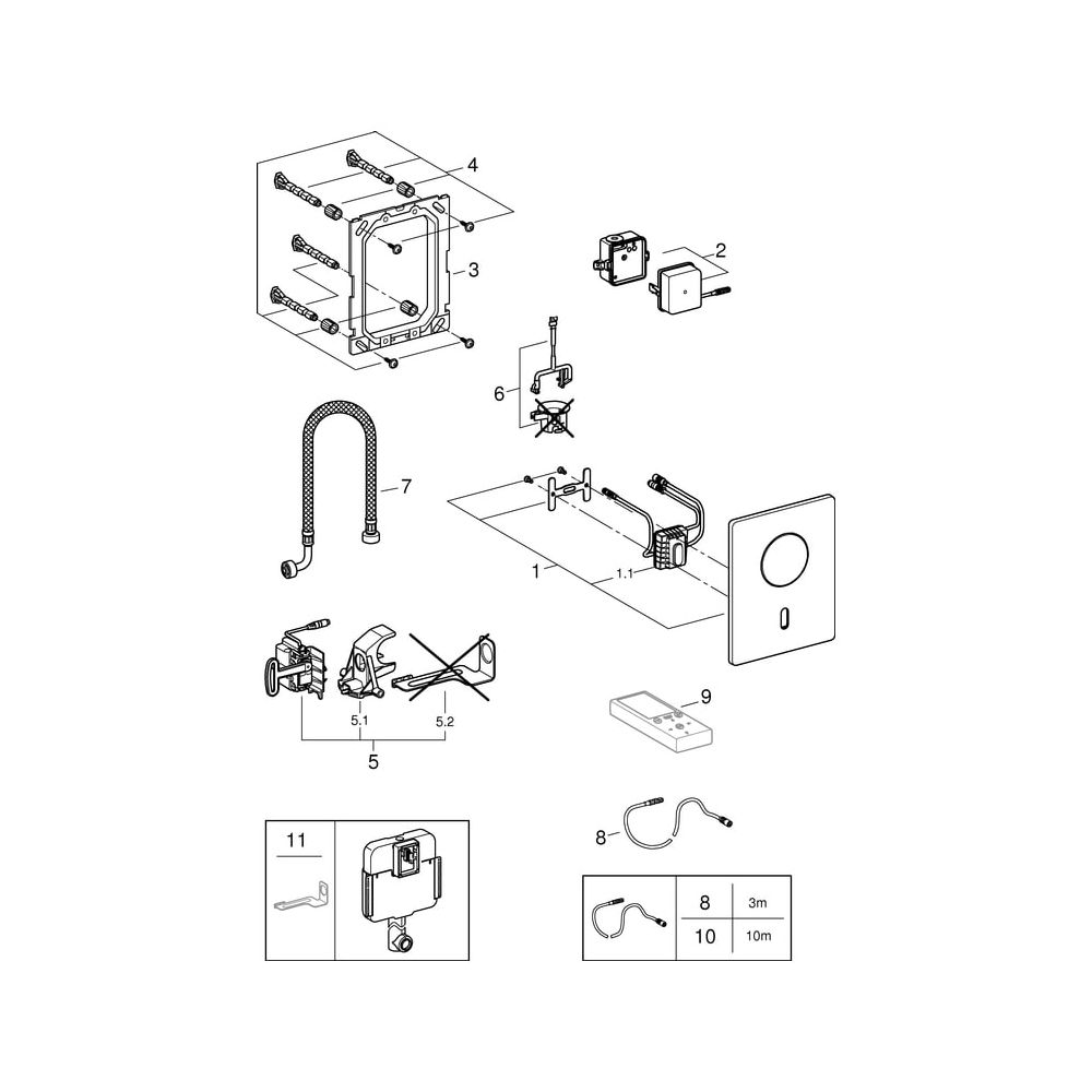 Grohe Tectron Skate Infrarot-Elektronik für WC-Spülkasten GD 2, mit Trafo 100-230V und ... GROHE-37419000 4005176933806 (Abb. 7)