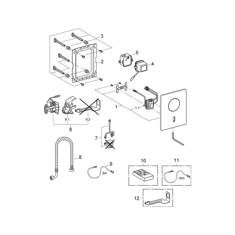 Grohe Tectron Rondo Infrarot-Elektronik für Urinal, 6V Lithium-Batterie, CR-P2, Chrom, ... GROHE-37421000 4005176935572 (Abb. 9)