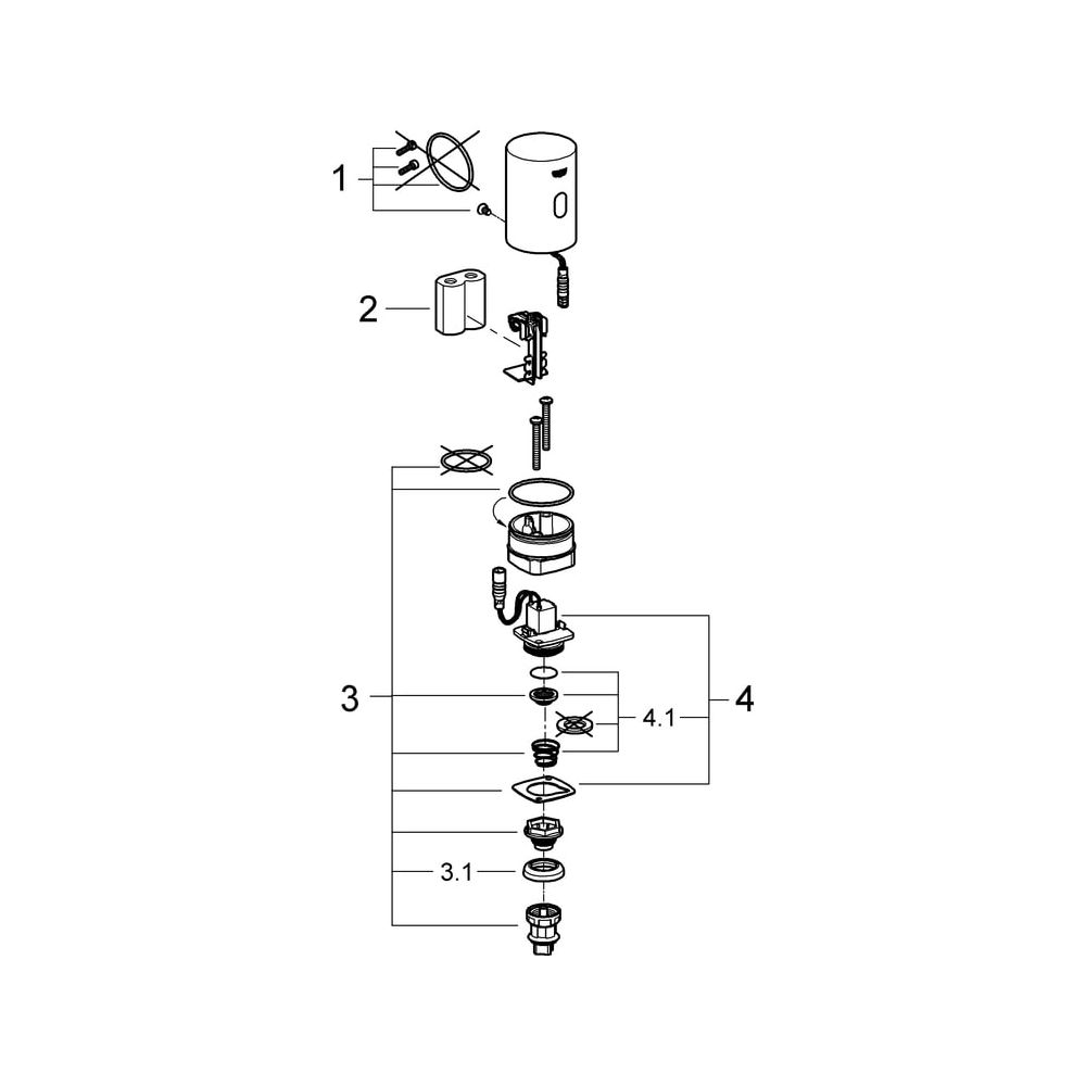 Grohe Aufputz-Umrüsteinheit Tectron für Urinal-Spüler 37021/Varianten, Chrom, 37427000... GROHE-37427000 4005176935695 (Abb. 6)