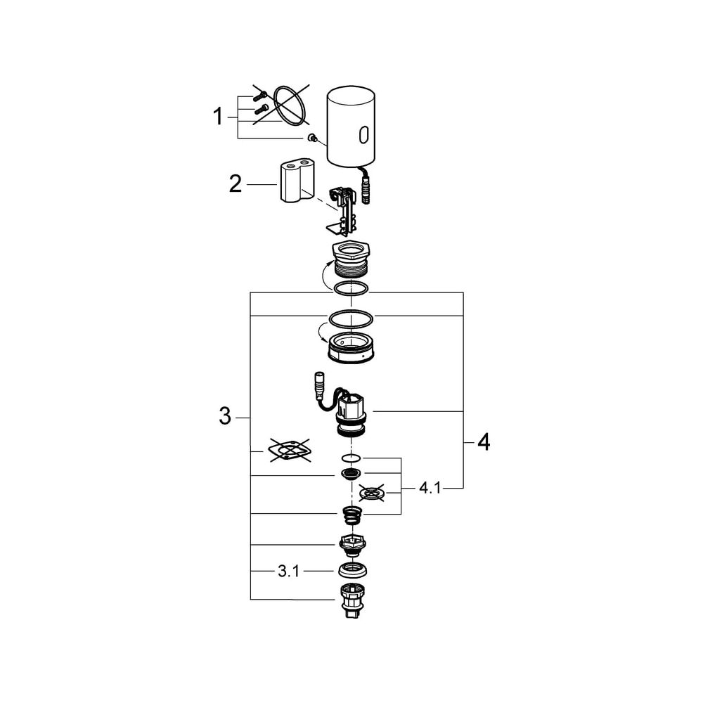Grohe Aufputz-Umrüsteinheit Tectron für Urinal-Spüler 37339/Varianten, Chrom, 37428000... GROHE-37428000 4005176935701 (Abb. 6)