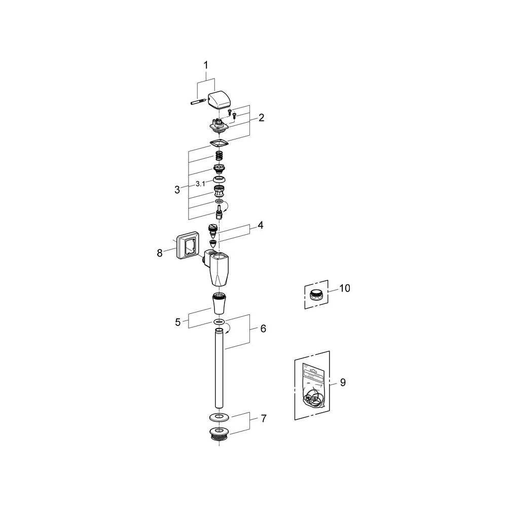 Grohe Urinal-Spüler DN 15 Aufputz mit Rosette Spülrohr Innenverbind., Chrom, 37437000... GROHE-37437000 4005176936227 (Abb. 5)