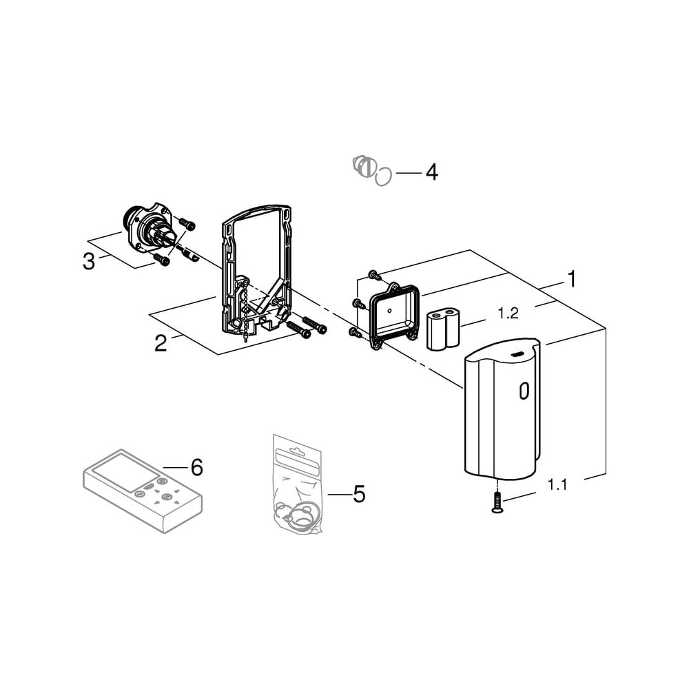 Grohe Aufputz-Umrüsteinheit Tectron für Urinal-Einbauspüler 37017/DAL509, Chrom, 377510... GROHE-37751001 4005176929458 (Abb. 8)