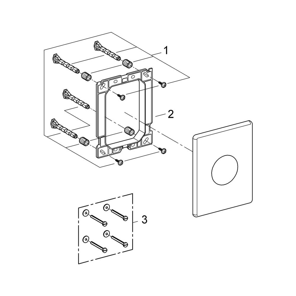 Grohe Skate WC-Betätigung, 156x197mm, Druckknopfbetätigung, senkrechte Montage, Edelsta... GROHE-38445SD0 4005176282850 (Abb. 6)