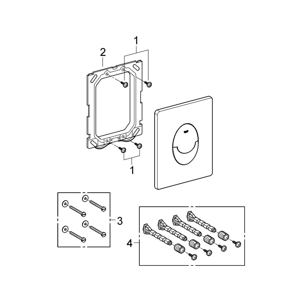 Grohe Skate Air WC-Betätigung, 156x197mm, senkrechte Montage, 2-Mengen/Start/Stopp, fü... GROHE-38505000 4005176290053 (Abb. 11)